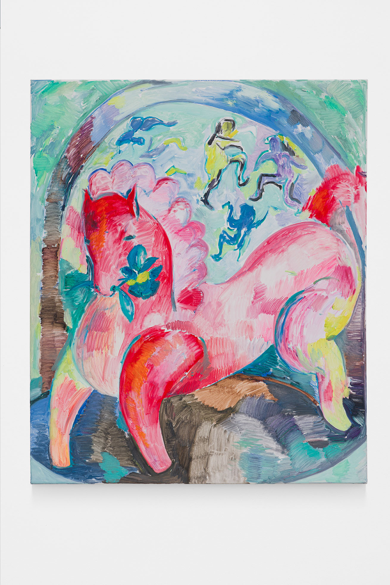 Lorenza Boisi, Il Cavallino Rosso di Pietro, Olio su Tela, 120x100cm, 2023, Courtesy of Traffic Gallery